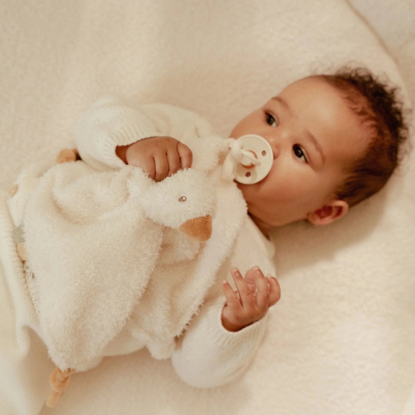 Little Dutch:knuffeldoekje wit Little goose