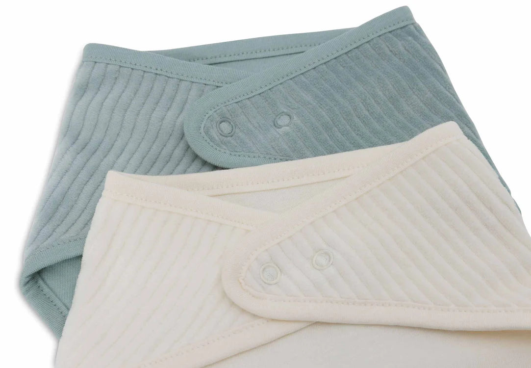 Jollein: Slab Bandana Velvet Rib - Sea Green/Ivory - 2 stuks