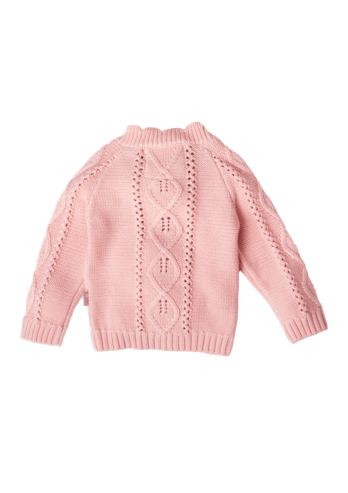 Bess:cardigan knit peach powder