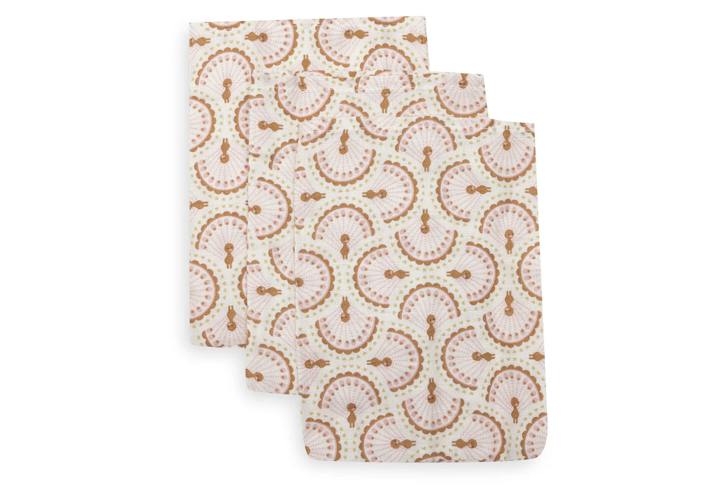 Jollein: Hydrofiel Washandje 15x20cm - Soft Plumes - 3 Stuks
