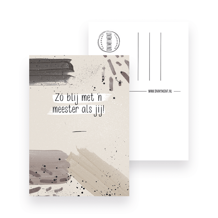 On my mint: kaart meester " Zo blij met"