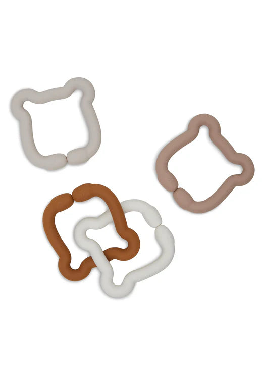 Jollein:Speelgoed Ringen Siliconen 20x7x1cm Teddy Bear
