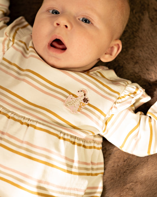 Bess: dress AOP pink stripe