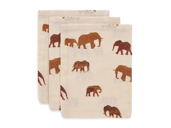 Jollein: Hydrofiele washandjes savannah ( 3 stuks)