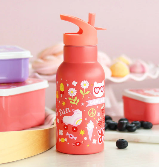 A Little Lovely Company:RVS 350 ml Drinkfles: fun