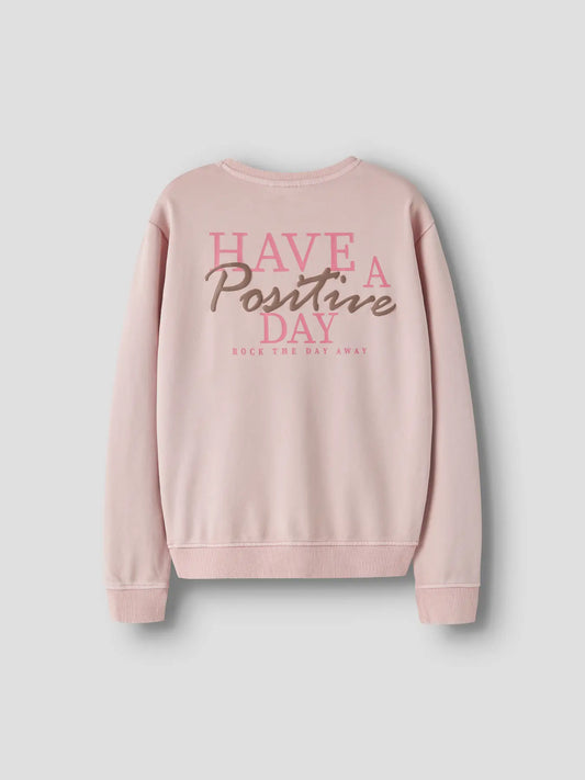 Name it: Sweater "Positive day" pink