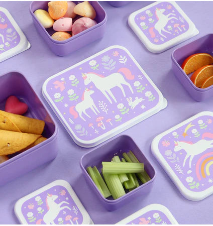 A Little Lovely Company: Lunch & snack box set: unicorn