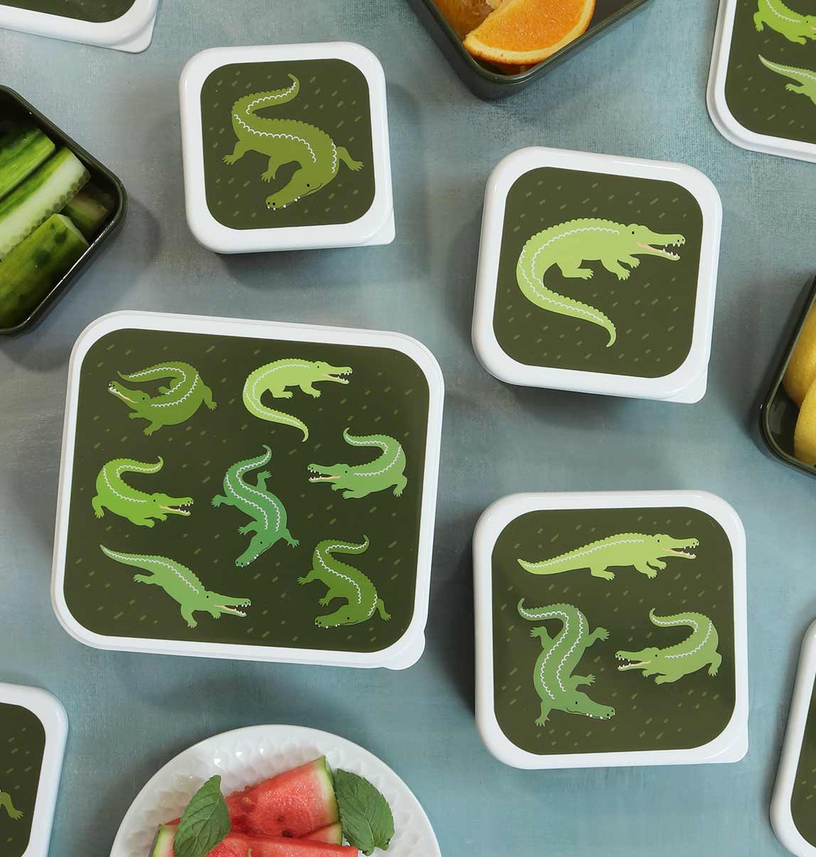 A Little Lovely Company: Lunch & snack box set:krokodillen