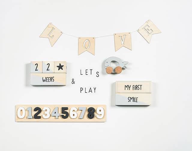 Jollein: My first moments blocks grey/white (2ps)