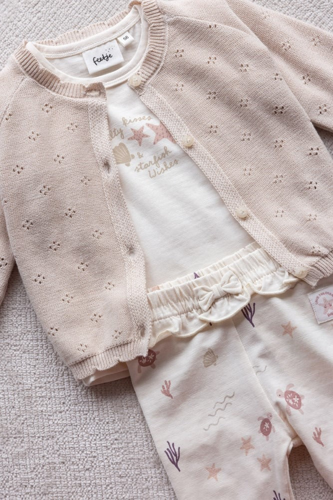 Feetje:Starfish wishes: cardigan sand