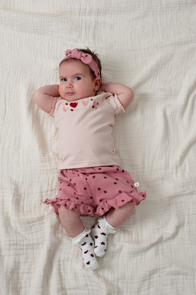 Feetje:Ladybug:short ajour rib