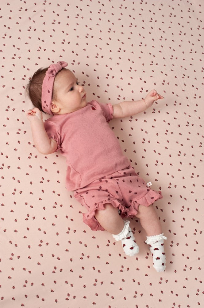 Feetje:Ladybug:shirt ajour rib roze