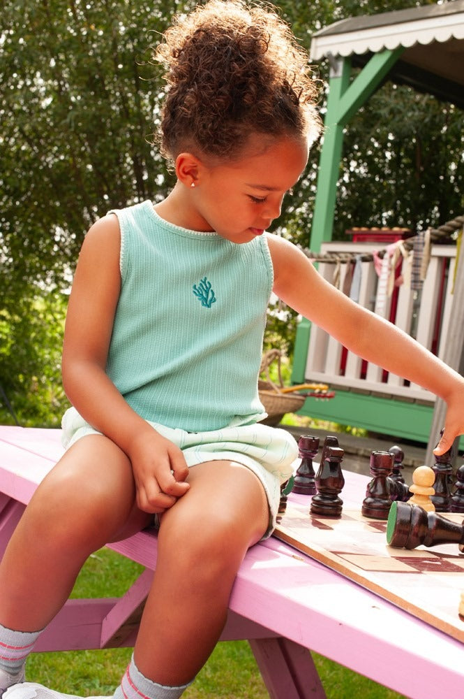 Jubel: Lazy Lagoon: singlet pointelle groen