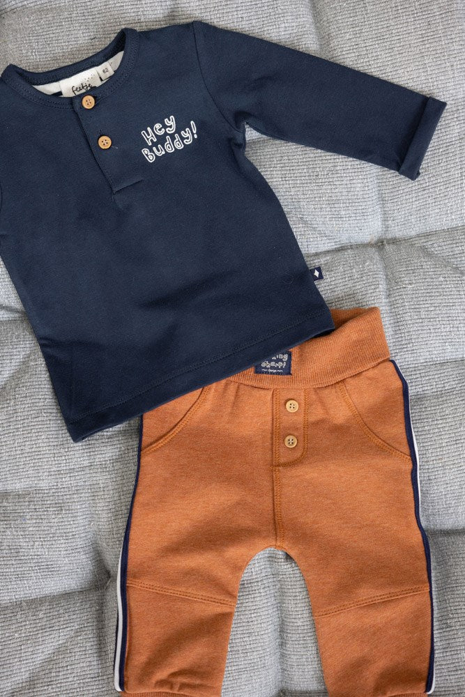 Feetje: Looking sharp: broek hazelnut melange