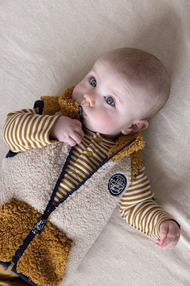 Feetje:Keep rolling: teddy vest offwhite