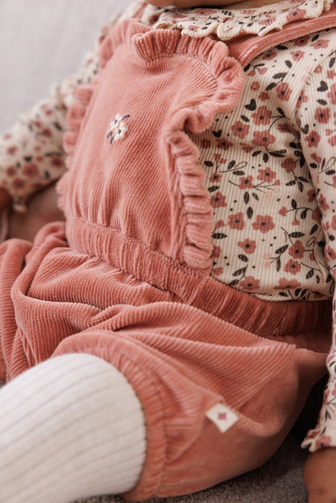 Feetje:Woodland bloom: romper rib offwhite