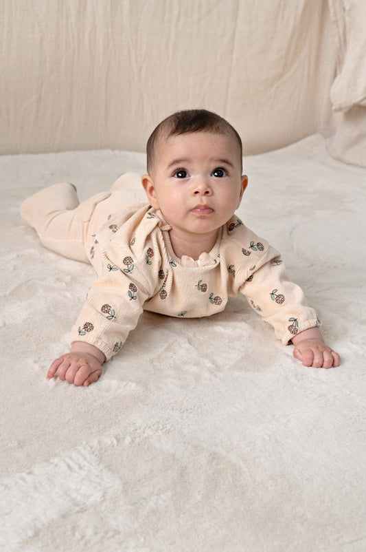 Feetje: Lucky bloombird:sweater velours rib met borduursel