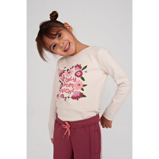 Jubel:Moon flowers: longsleeve rib offwhite