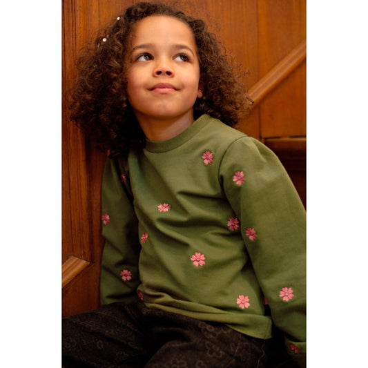 Jubel:Moon flowers: sweater olive flower