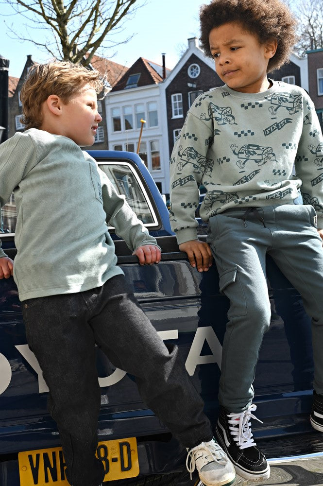 Sturdy:Fix it: longsleeve wafelstructuur jade groen