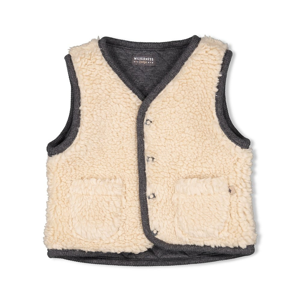 Feetje:Camp wilderness: teddy vest reversible