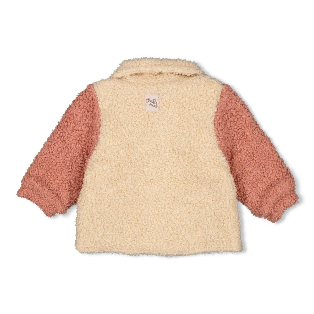 Feetje:Woodland bloom: jas bouclé offwhite
