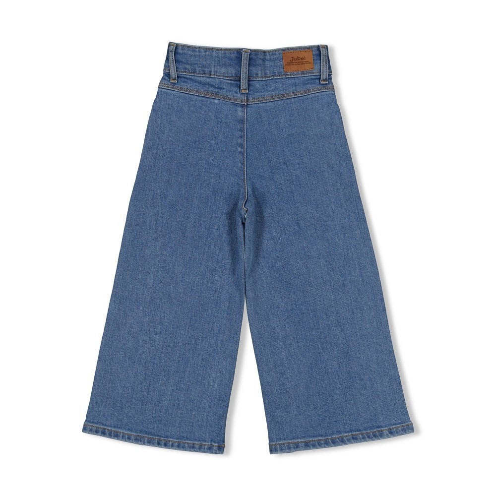 Jubel: Winter denims: Jeans wide leg midblue denim