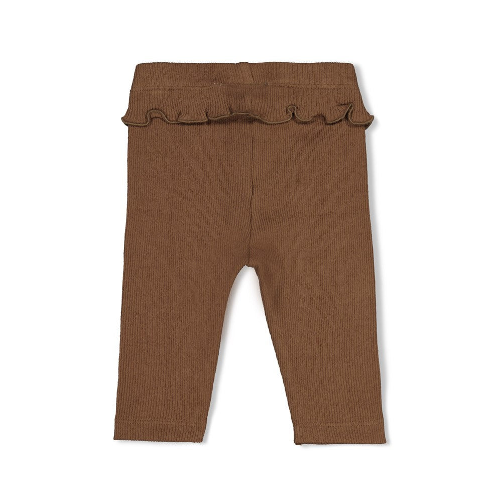 Feetje:Lucky bloombird: legging pointelle rib bruin