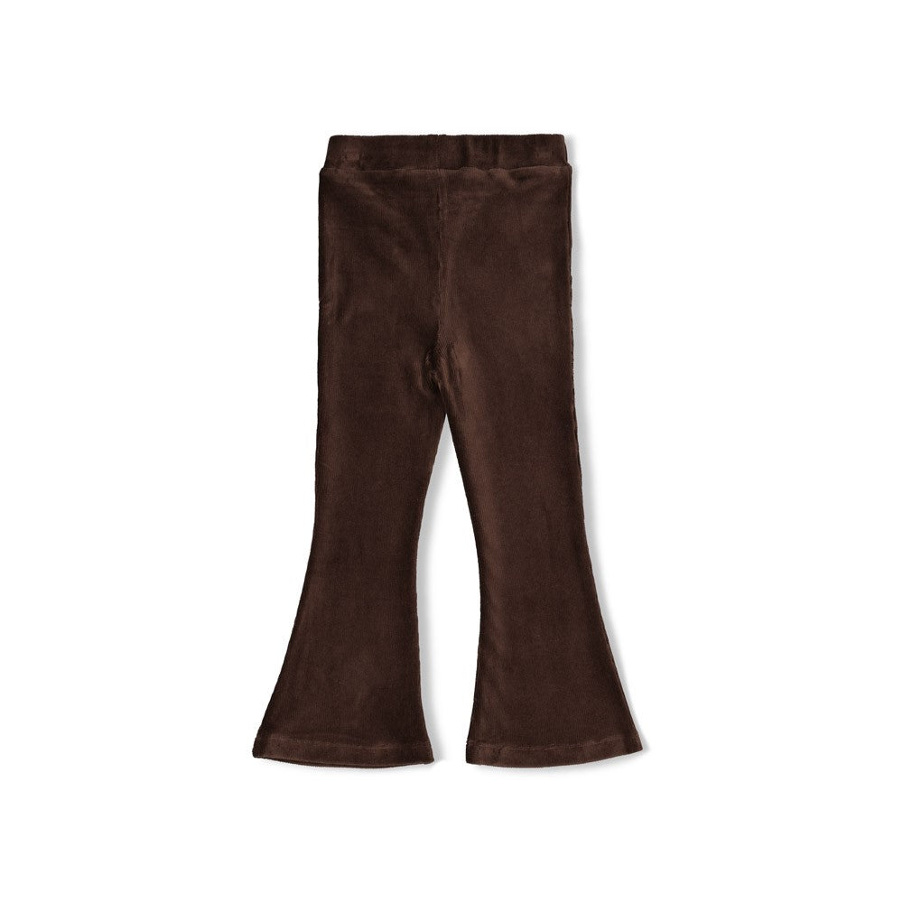 Jubel: City Chic: Flared broek velours rib brown