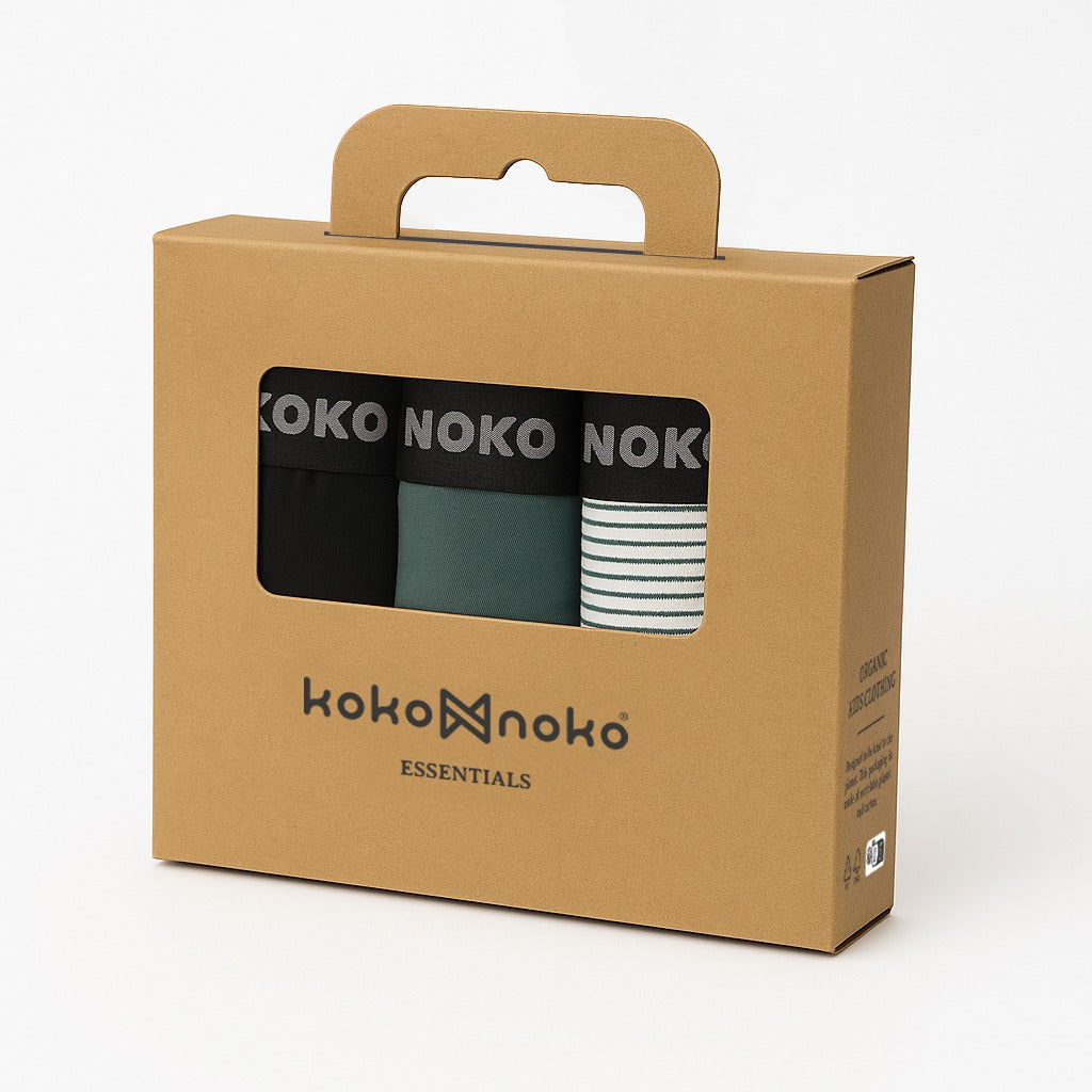 Koko Noko: 3 pack boxer shorts dark green