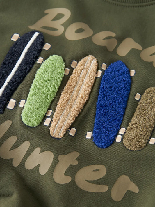 Name it: sweater " board hunter" green