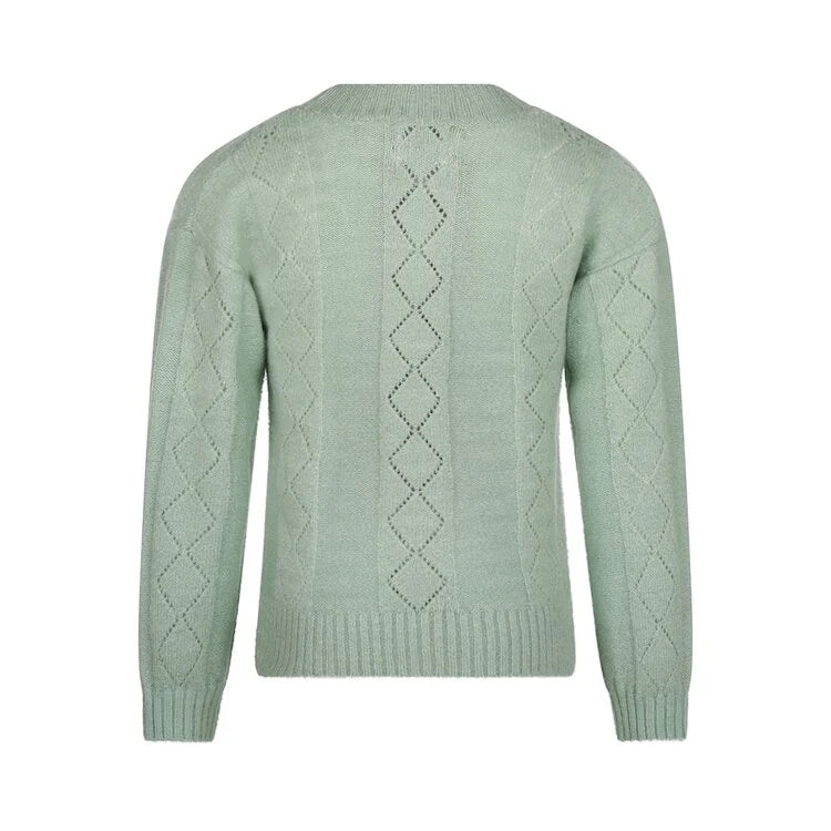 Koko Noko: sweater trui lichtgroen fijn gebreid