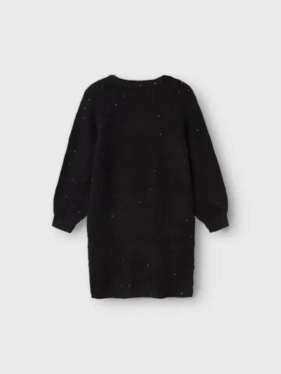 Name it: knit dress black + glitter