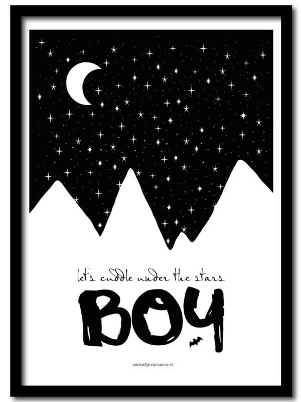 Poster A4: Let's cuddle under the stars boy