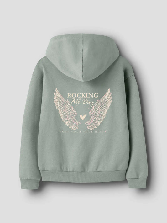Name it: Hoodie "Rocking all day" green