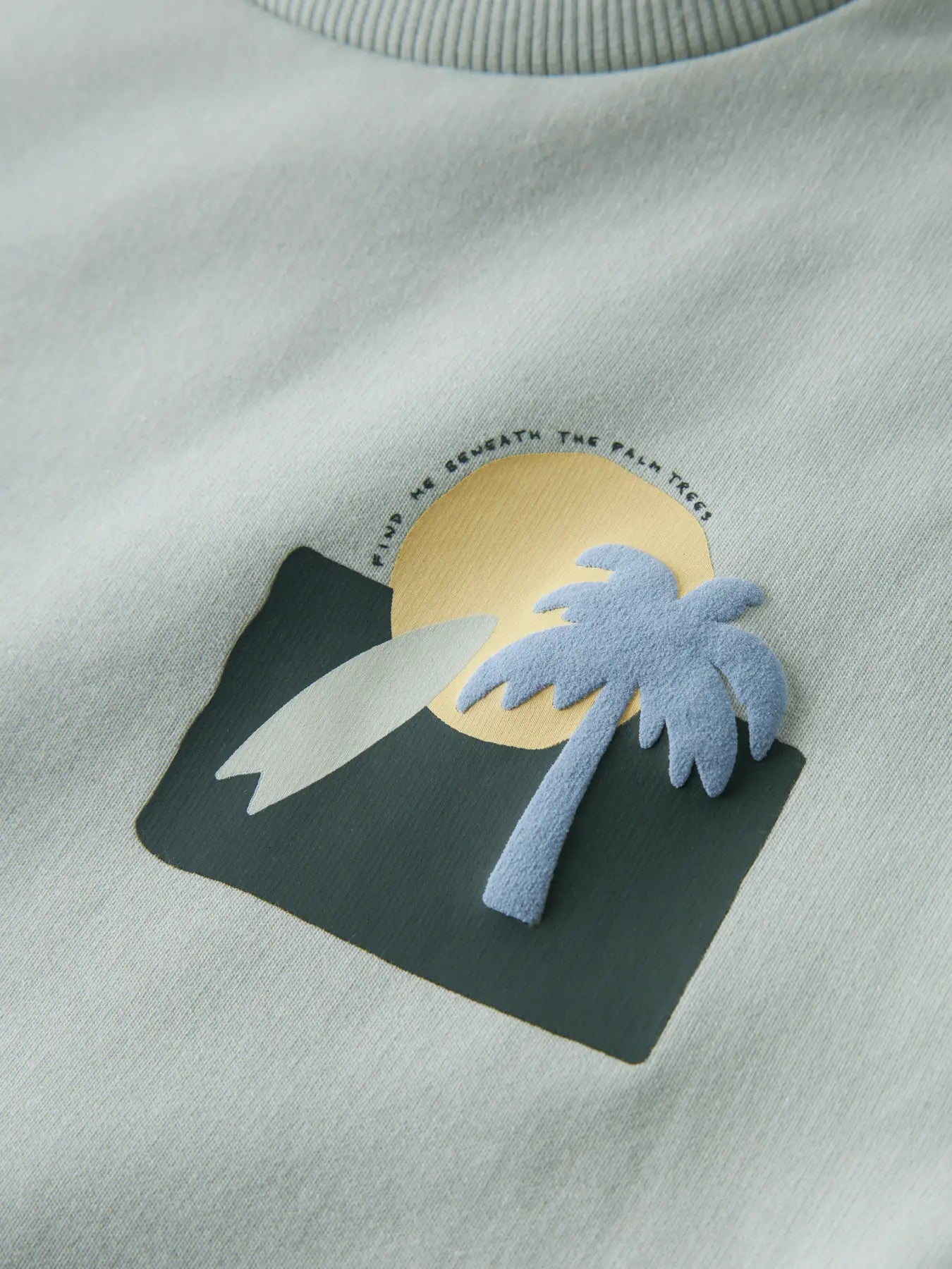 Name it: Sweater "Palmtree" pale aqua