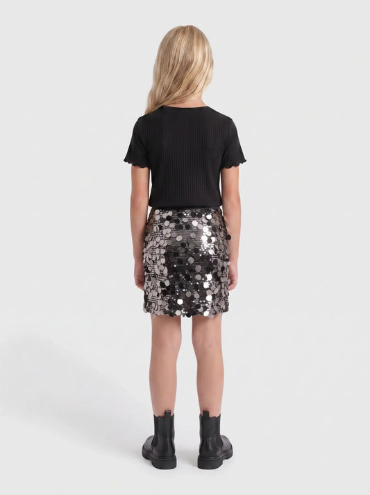 KidsOnly: skirt silver with glitter