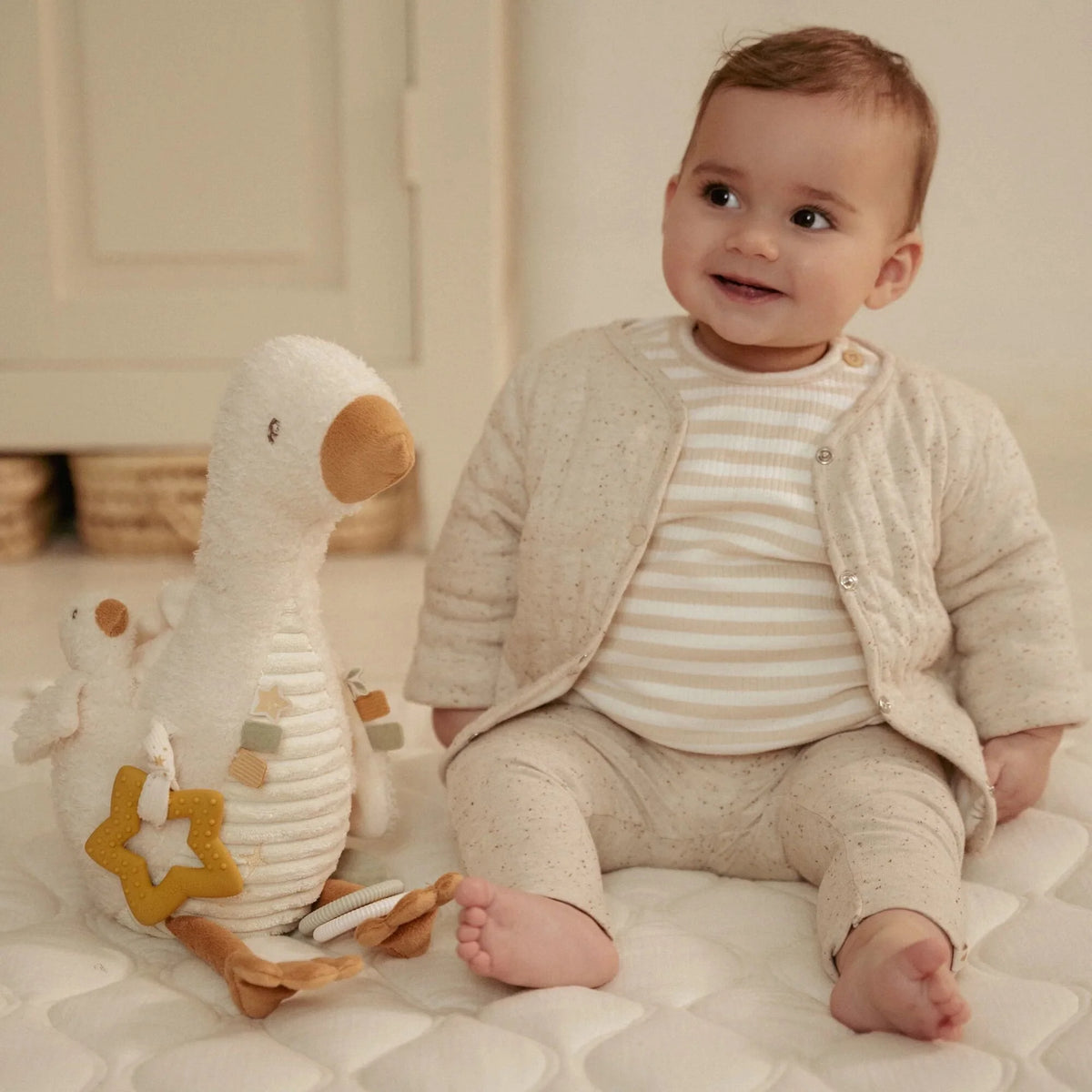 Little Dutch: Activiteitenknuffel Gans wit