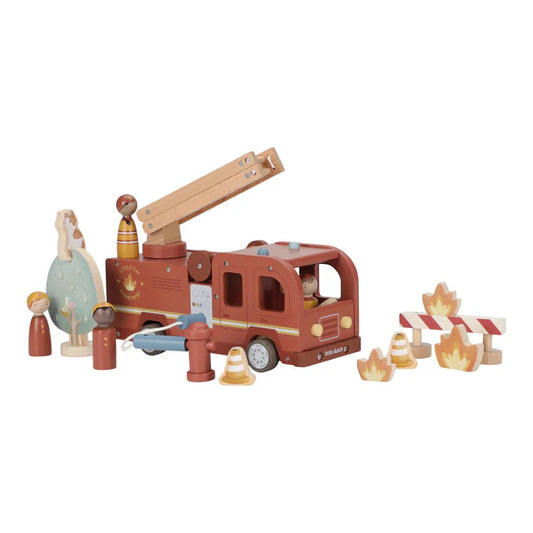 Little Dutch: houten brandweerwagenset