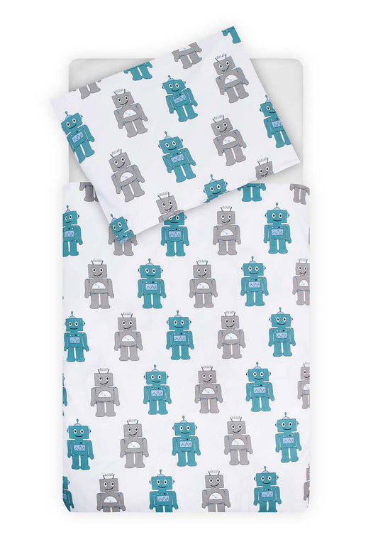 Jollein:dekbedovertrek "Robots" 140 x200 cm