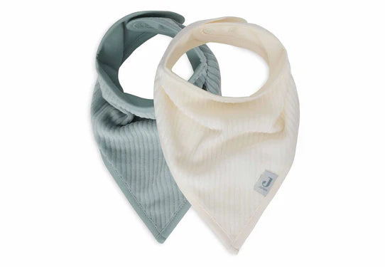 Jollein: Slab Bandana Velvet Rib - Sea Green/Ivory - 2 stuks
