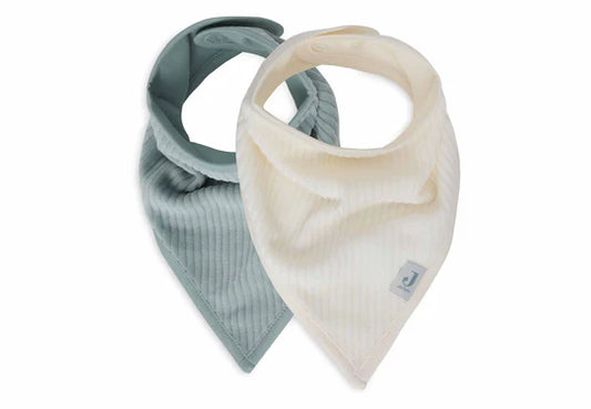 Jollein: Slab Bandana Velvet Rib - Sea Green/Ivory - 2 stuks