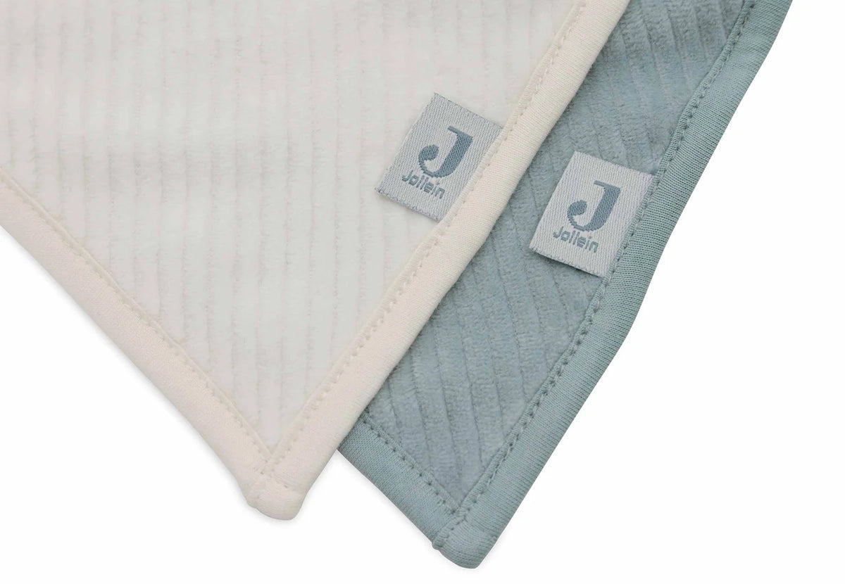 Jollein: Slab bandana 2 stuks velvet rib: sea green