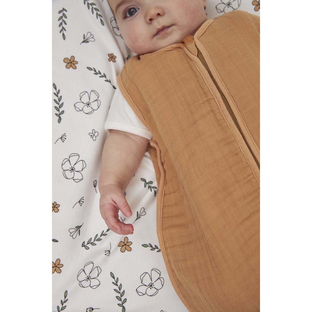 Meyco:Hydrofiele Babyslaapzak Uni - Warm Sand 110 cm