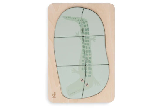 Jollein: Houten Puzzel Jungle Jambo - Croco