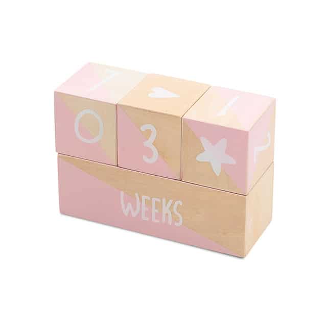 Jollein: Milestone blocks white/pink (4pcs)