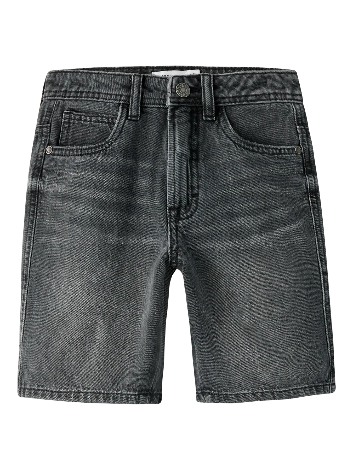Name it: Senne: Baggy short black denim washed