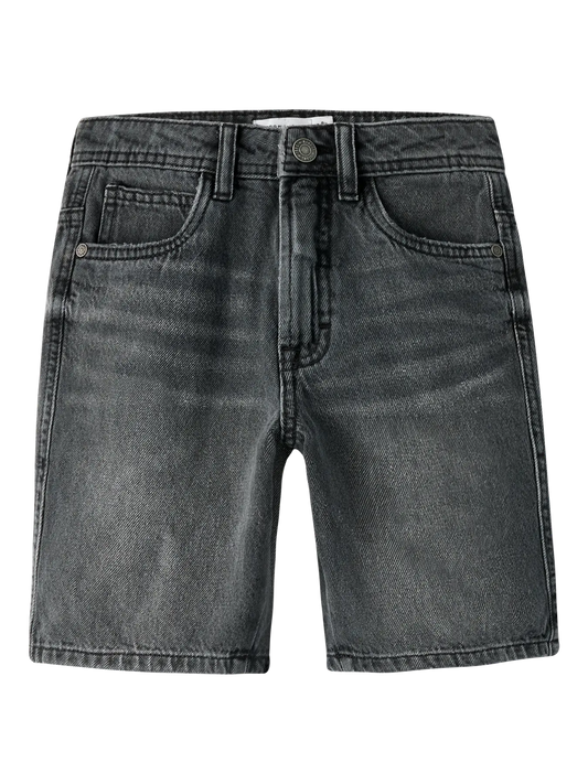 Name it: Senne: Baggy short black denim washed