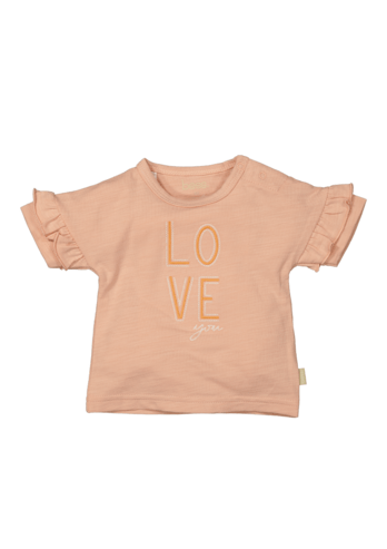 Bess:Ls: shirt "Love" dusty rose