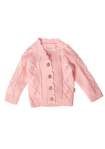 Bess:cardigan knit peach powder